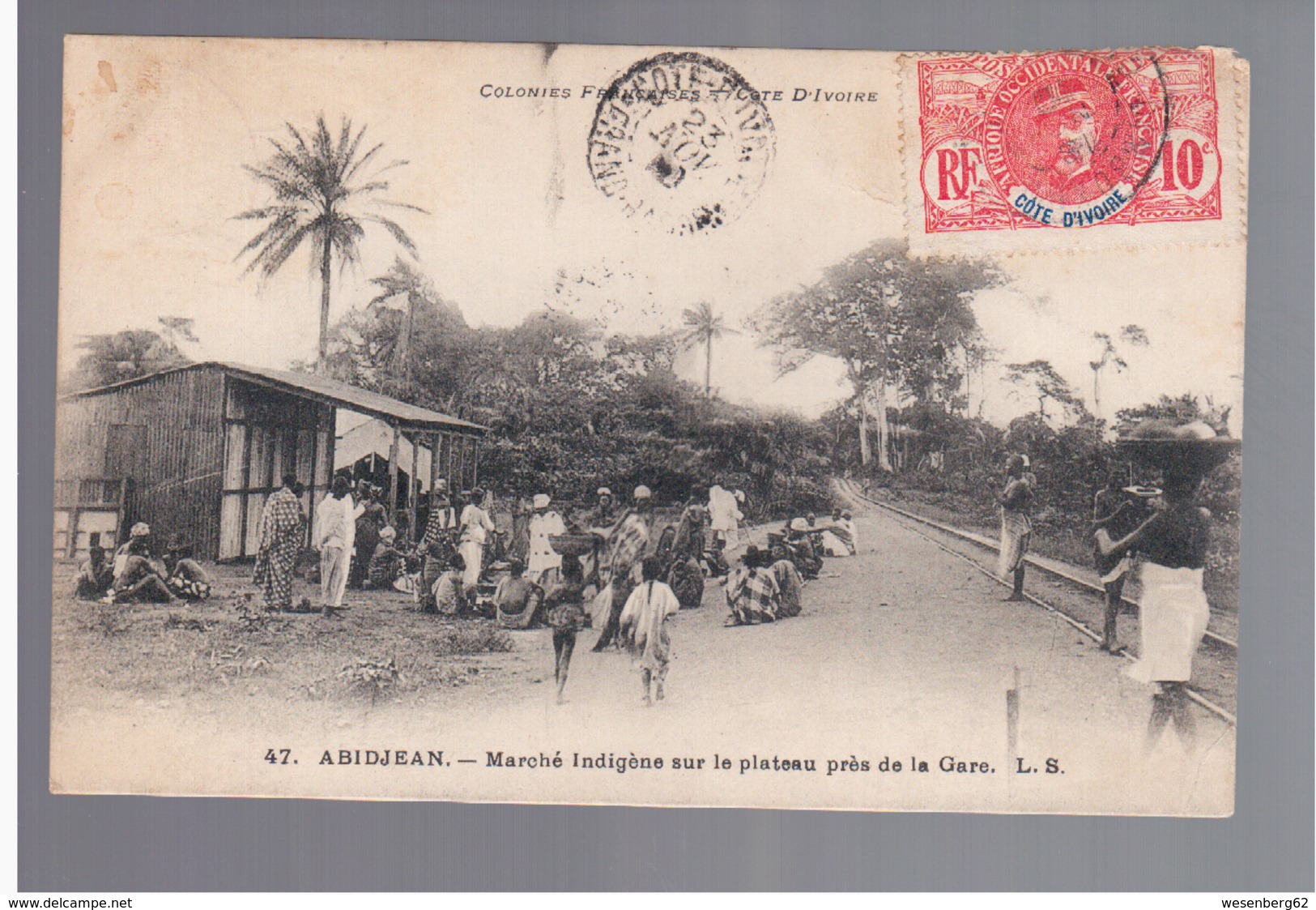 Cote D'Ivoire Abidjean - Marché Indigène Sur Le Plateau Près De La Gare 1910 OLD POSTCARD - Côte-d'Ivoire