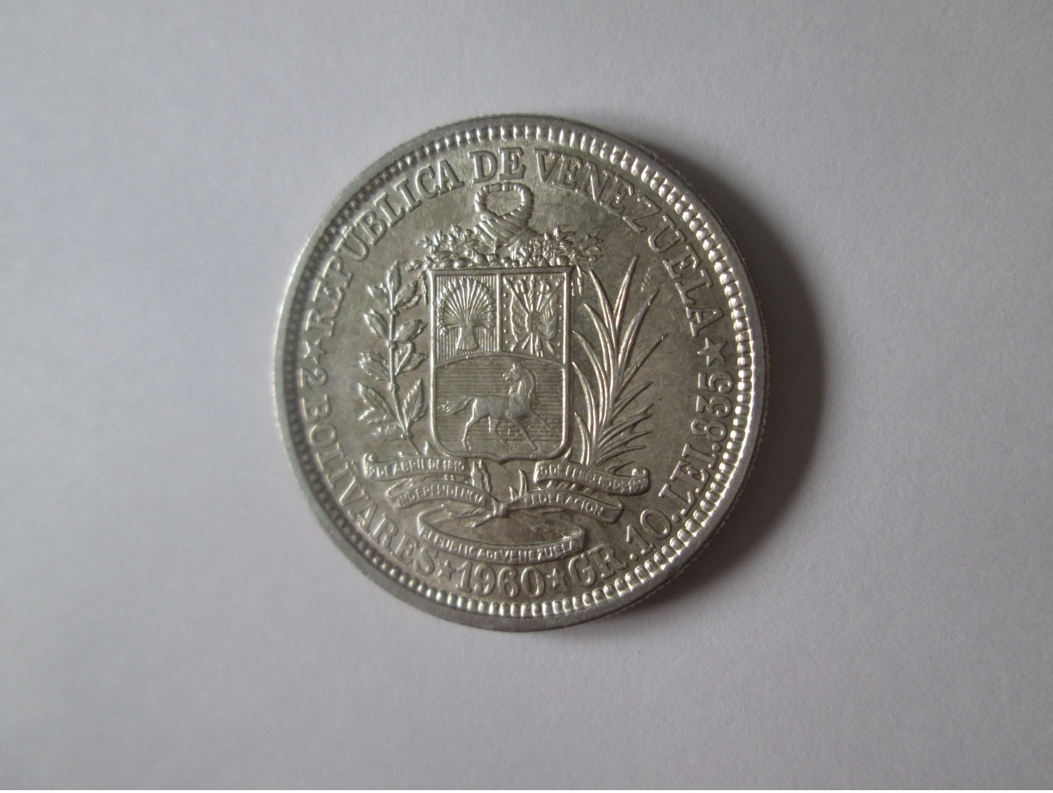 Venezuela 1 Bolivar 1960 Silver Coin In Very Good Conditions - Venezuela