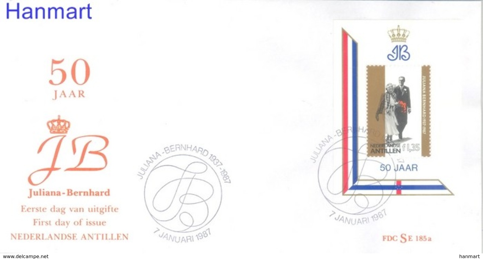 Netherlands Antilles 1987 Mi Bl31b FDC ( FDC ZS2 DTAbl31b ) - Familles Royales