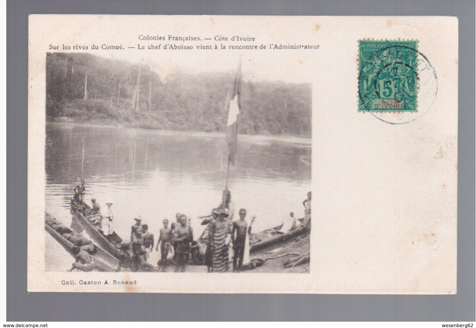 Cote D'Ivoire  Sur Les Rives Du Comoé- Le Chef D' Aboisso Vient à La Rencontre L' Administrateur 1906 OLD POSTCARD - Côte-d'Ivoire