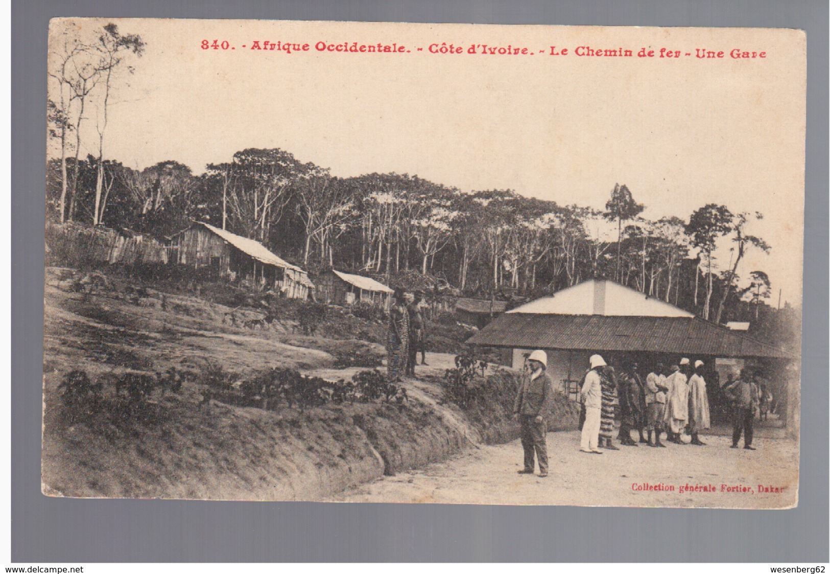 Cote D'Ivoire Le Chemin De Fer . Une Gare, Fortier Ca 1905 OLD POSTCARD - Côte-d'Ivoire
