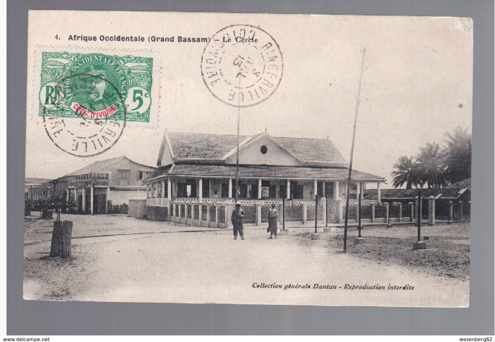 Cote D'Ivoire Grand Bassam- Le Cercle, Dantan 1913 OLD POSTCARD - Côte-d'Ivoire