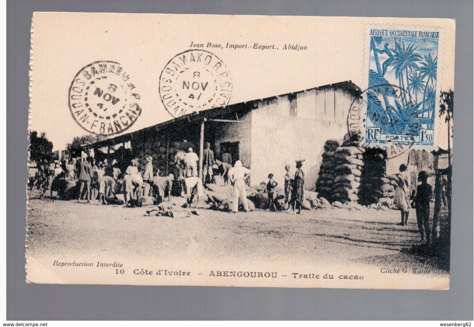 Cote D'Ivoire Abengourou - Traite Du Cacao Ca 1910 OLD POSTCARD - Côte-d'Ivoire