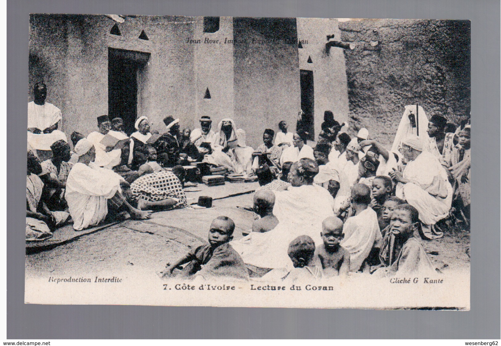 Cote D'Ivoire Lecture Du Coran Ca 1920 OLD POSTCARD - Côte-d'Ivoire