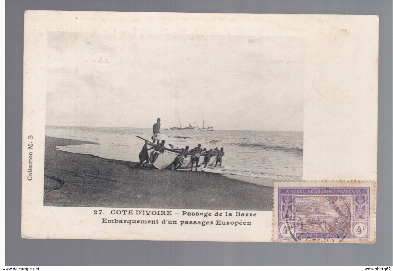 Cote D'Ivoire Passage De La Barre Ca 1910 OLD POSTCARD - Côte-d'Ivoire