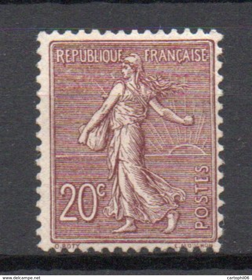 - FRANCE N° 131 Neuf ** - 20 C. Brun-lilas Type Semeuse Lignée 1903 - Cote 190 EUR - - 1903-60 Sower - Ligned