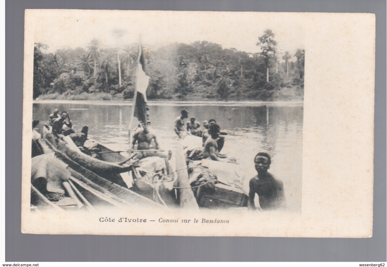 Cote D'Ivoire Convoi Sur Le Bandama Ca 1910 OLD POSTCARD - Côte-d'Ivoire