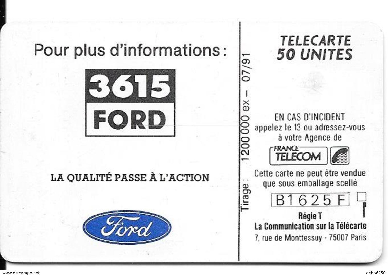 Nouvelle Ford Fiesta 1991 - Telefoonkaarten Voor Particulieren