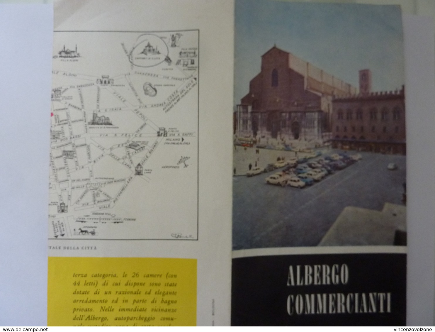 Pieghevole  Illustrato "ALBERGO COMMERCIANTI Bologna" 1963 - Dépliants Turistici