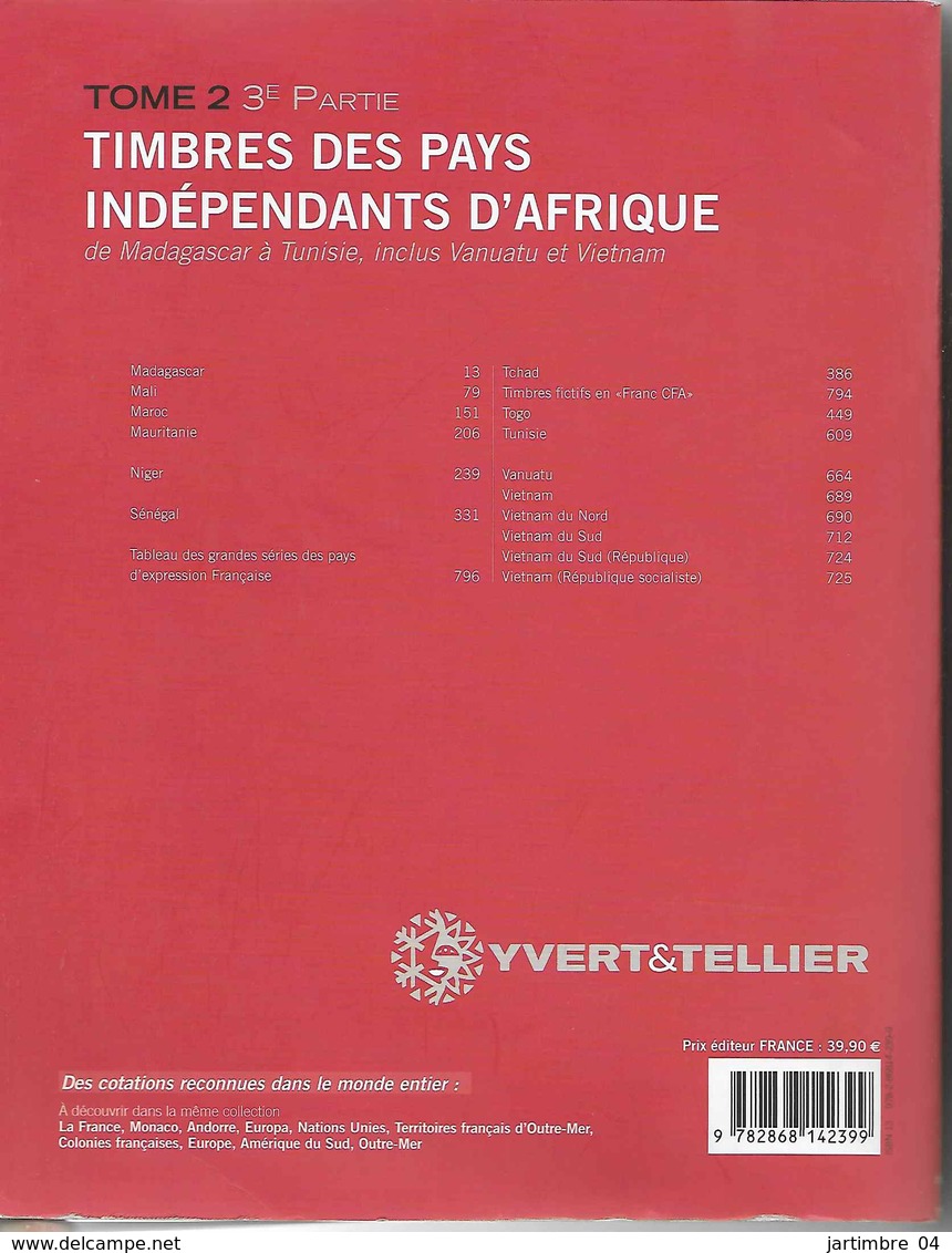 2013 Catalogue YVERT AFRIQUE Madagascar à Tunisie , Port France  8.80 - Autres & Non Classés