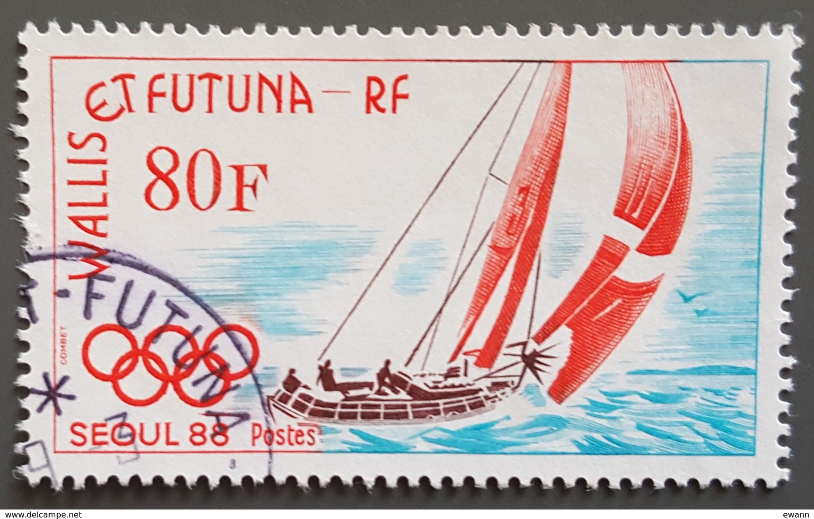 Wallis Et Futuna - YT N°381 - Jeux Olympiques De Séoul / Yachting - 1988 - Oblitéré - Oblitérés