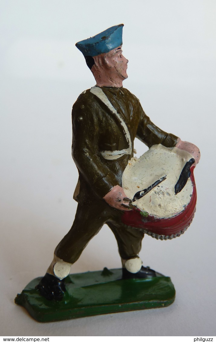 Figurine CYRNOS ARMEE MODERNE Mod 11 TAMBOUR Calot Bleu Tenue Kaki 60's Pas Starlux Clairet (1) - Militaires