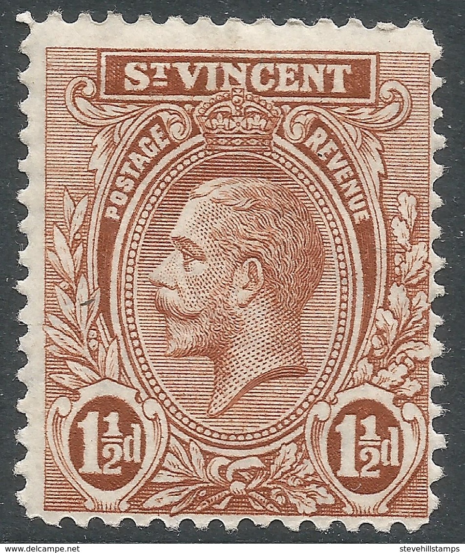 St Vincent. 1921-32 KGV. 1½d MH. Mult Script CA W/M. SG 132b - St.Vincent (...-1979)