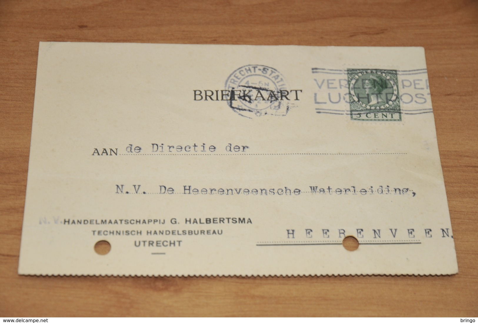 42-     BEDRIJFSKAART, HANDELSMAATSCHAPPIJ G. HALBERTSMA - UTRECHT - 1929 - Andere & Zonder Classificatie