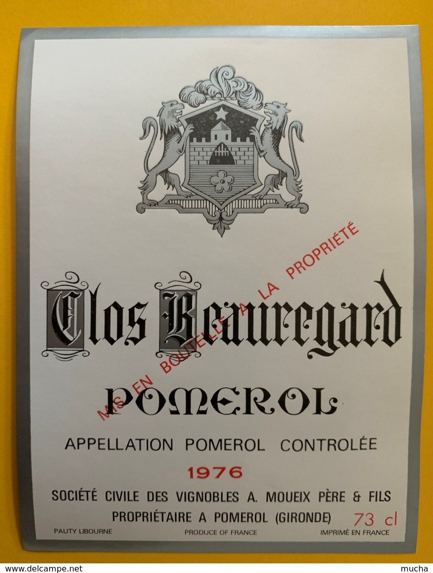 10229 - Clos Beauregard 1976  Pomerol - Bordeaux