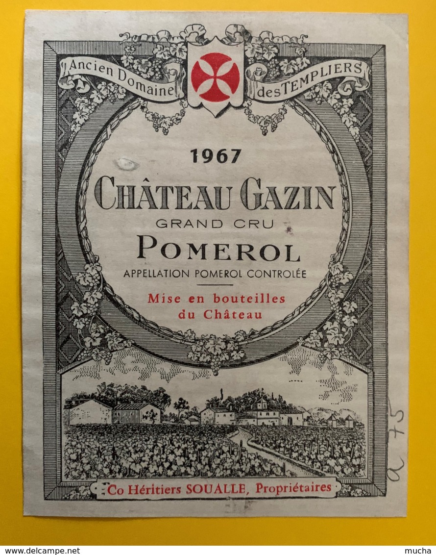 10233 - Château Gazin 1967  Pomerol - Bordeaux