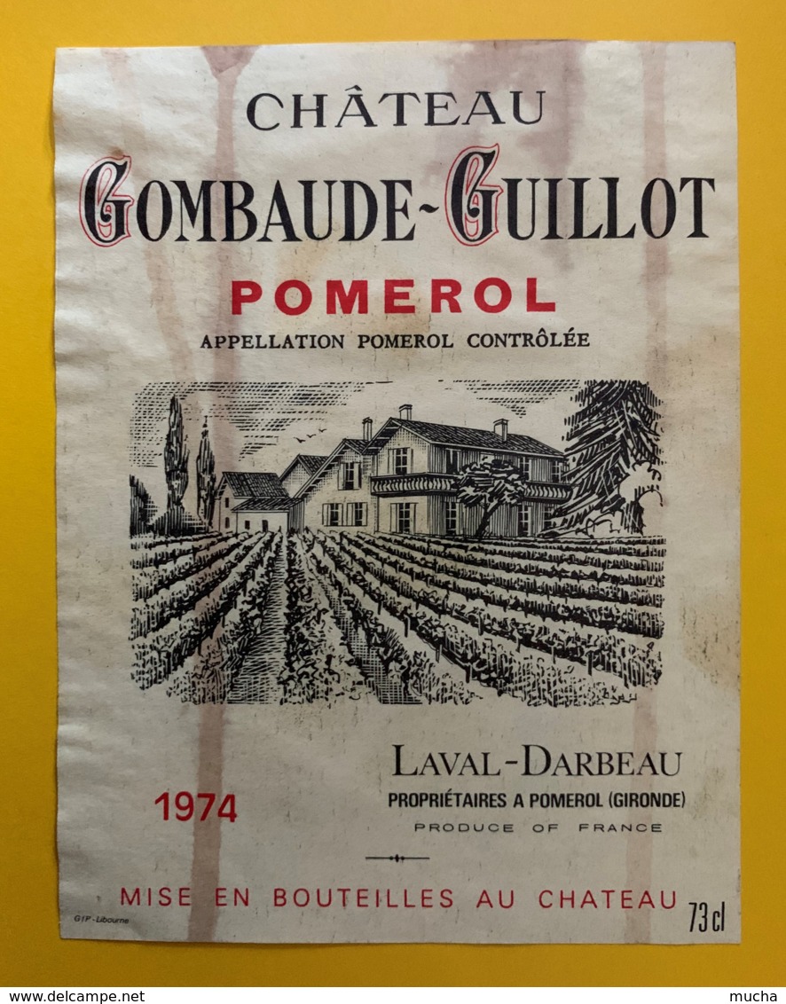 10242 - Château Gombaude-Guillot 1974  Pomerol - Bordeaux