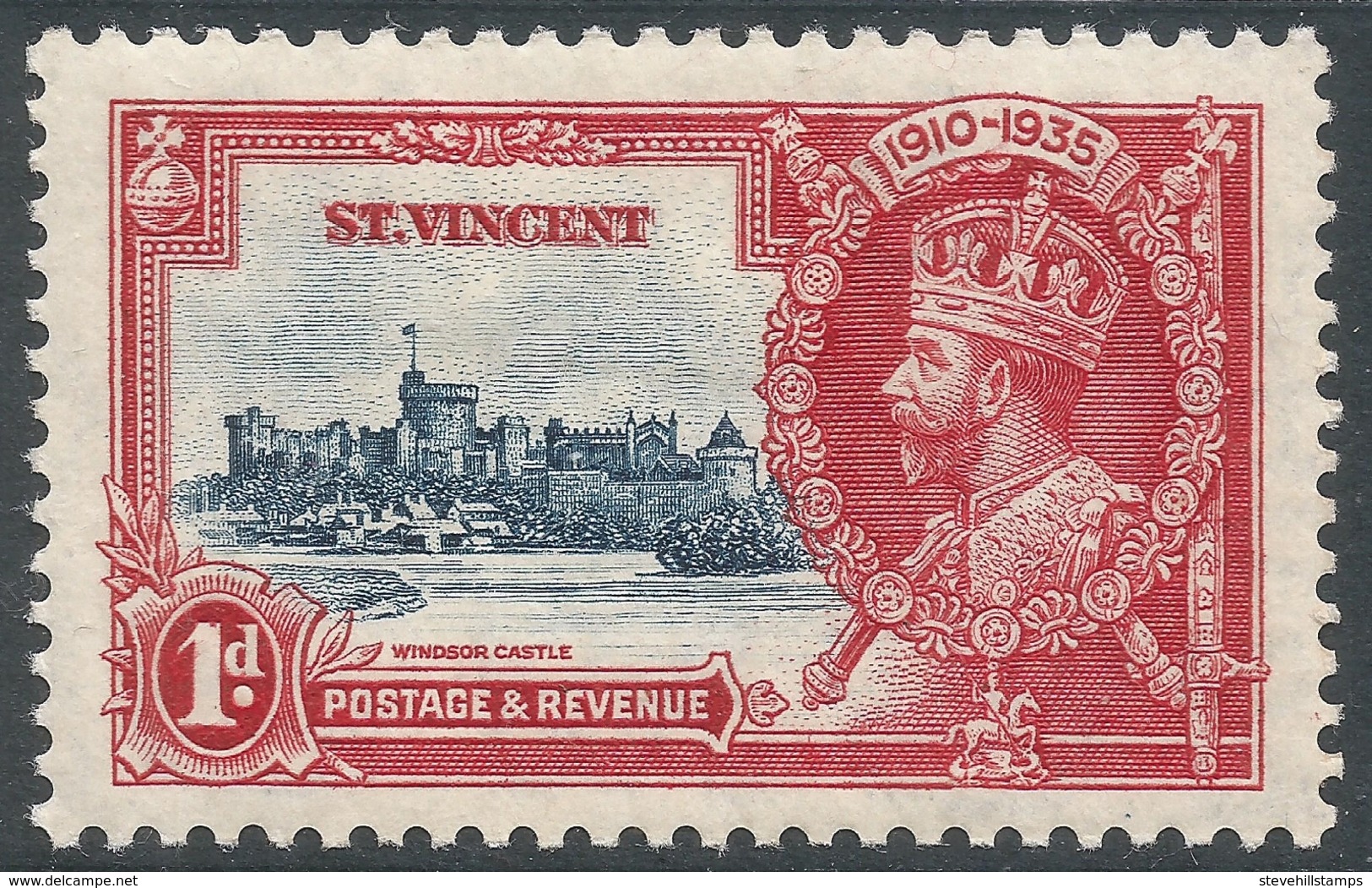 St Vincent. 1935 KGV Silver Jubilee. 1d MH. SG 142 - St.Vincent (...-1979)