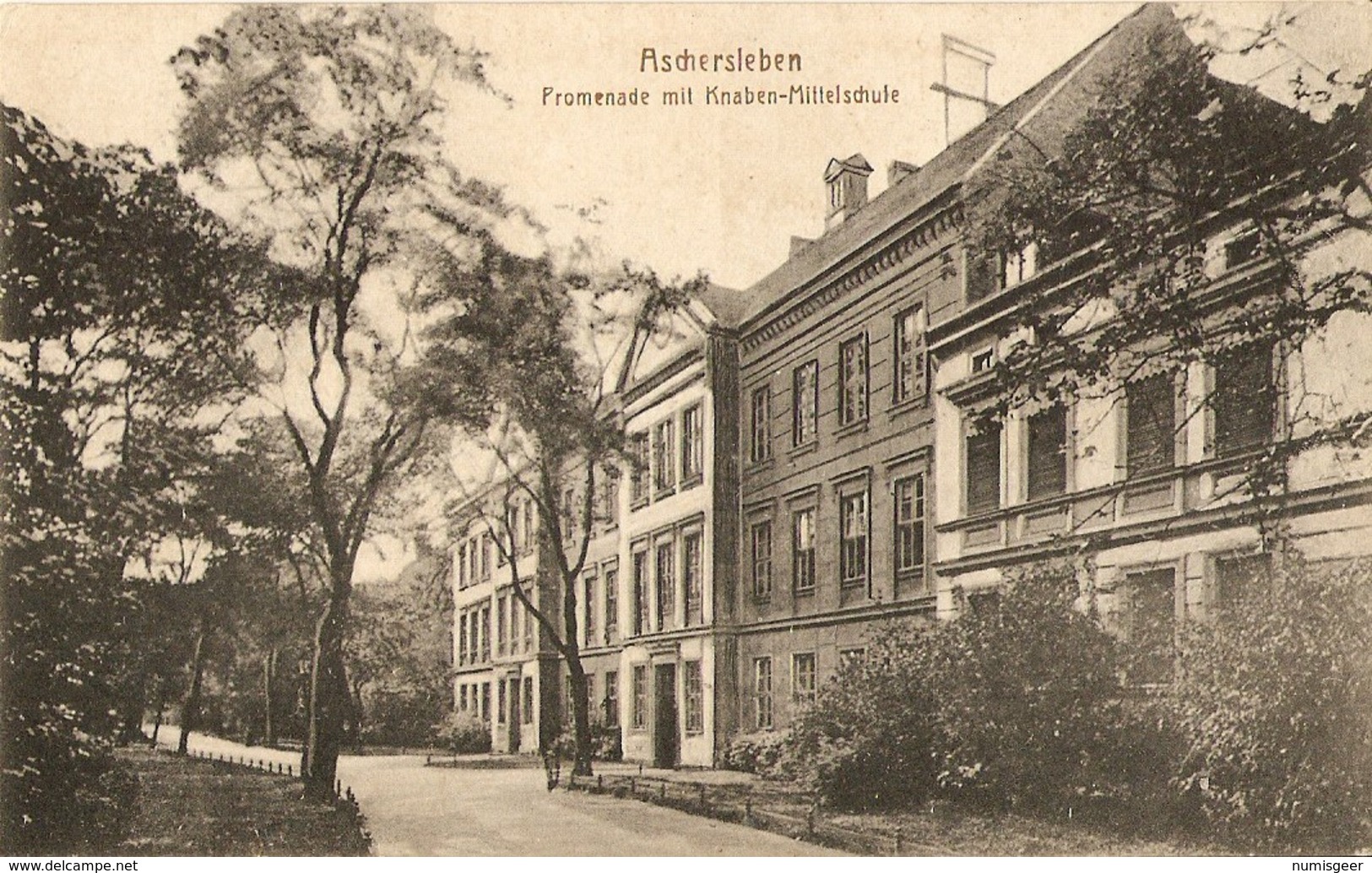 ASCHERSLENEN  --  Promenade Mit Knaben-Mittelschule - Aschersleben