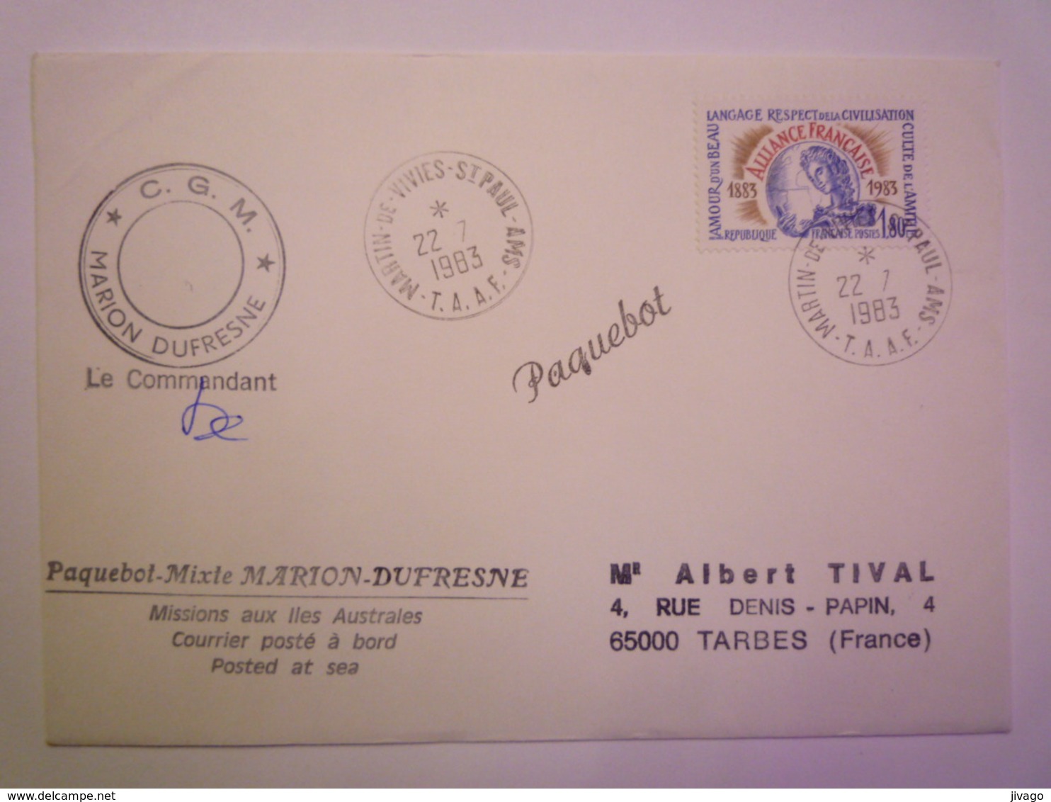 2019 - 1104  LETTRE Au Départ De MARTIN-de-VIVIES-ST-PAUL à Destination De TARBES  1983     - Briefe U. Dokumente