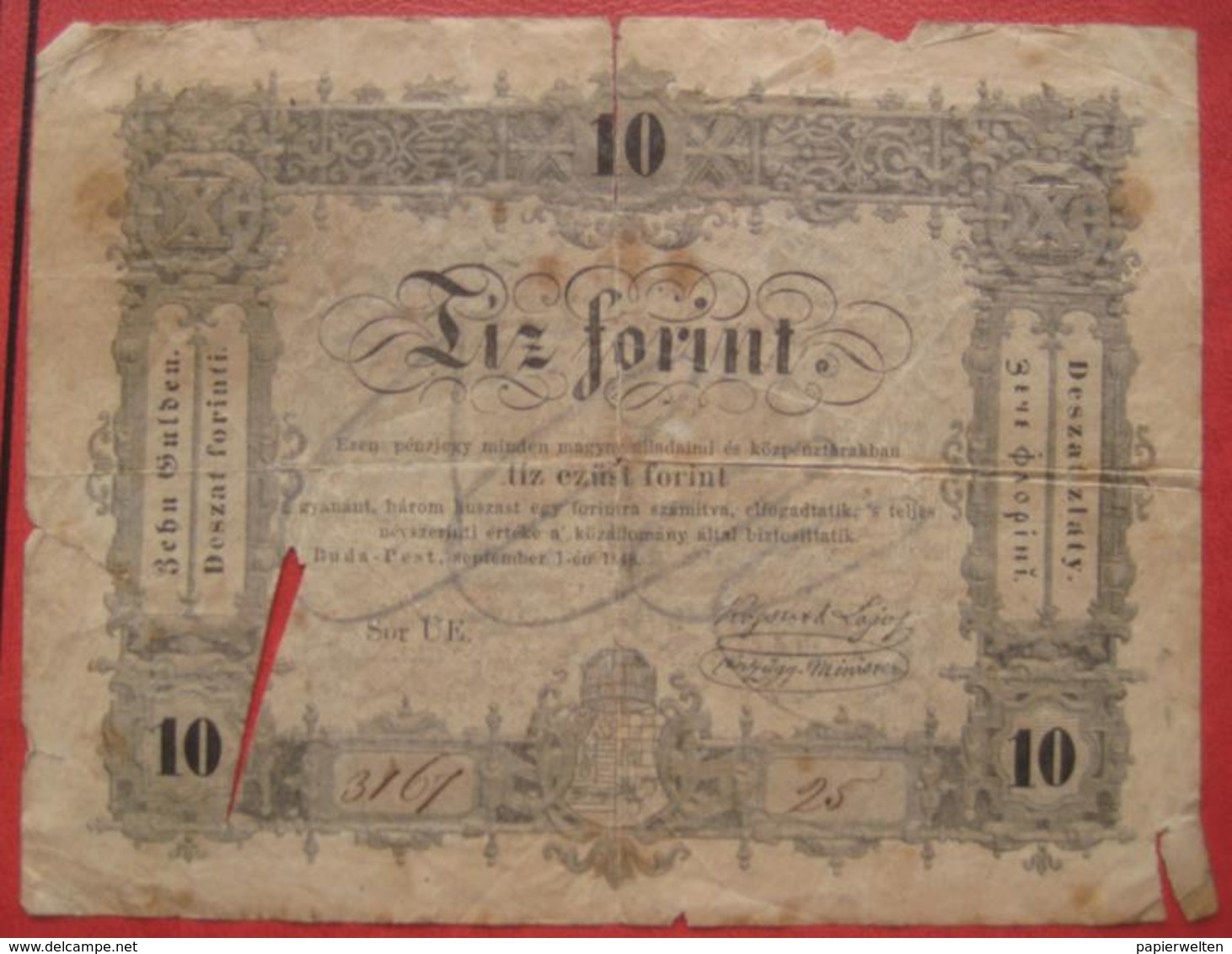 10 / Tiz Forint 1.9.1848 (WPM S116) - Hongrie