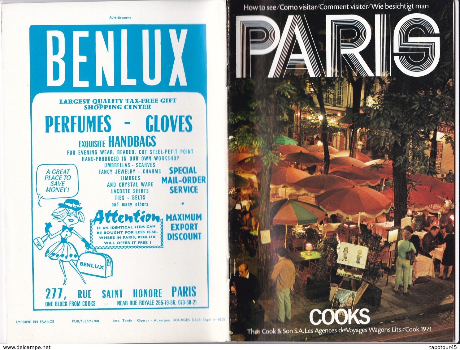 C 9)  Paris Cooks 1971   (70 Pages   Fmt B 5) - Europe