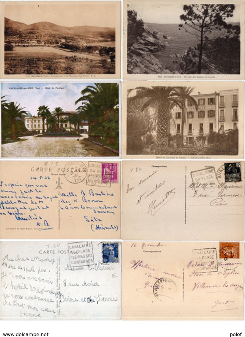 CAVALAIRE - 4 CPA Avec Cachets Daguin - Vue Gle, Rochers De Lacron, Hotel De Pardigon, Hotel De Cavalaire    (112297) - Cavalaire-sur-Mer