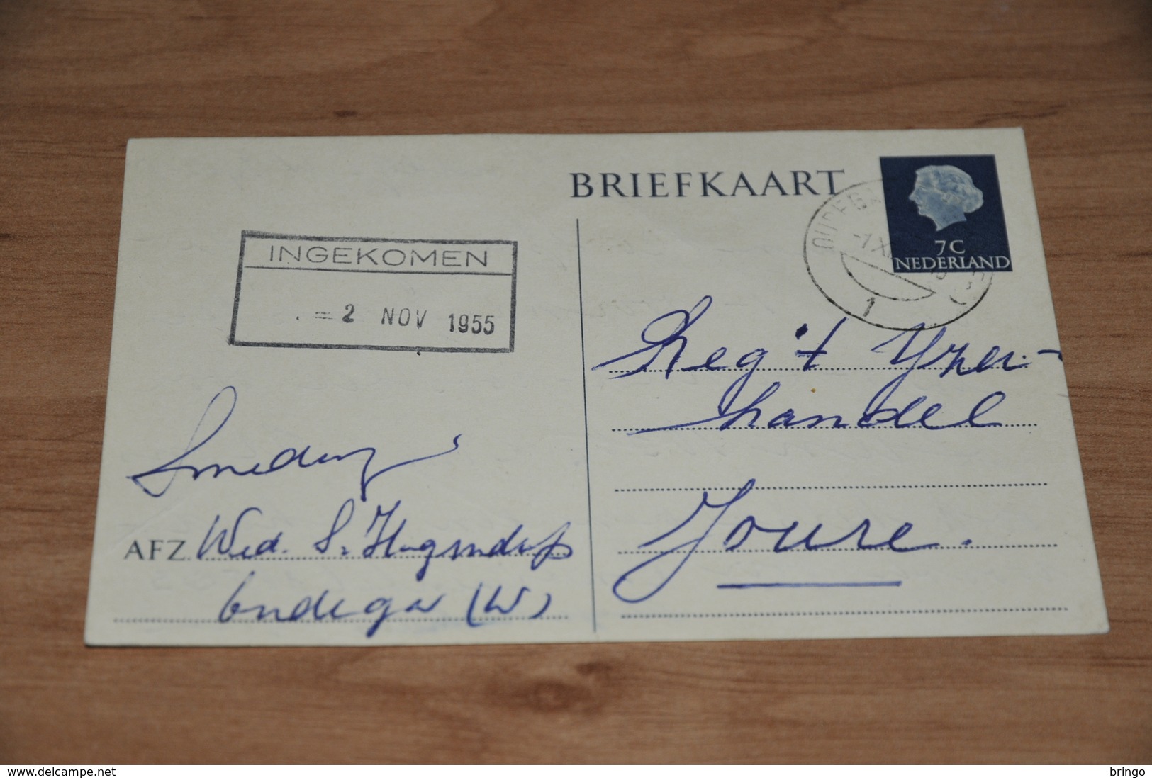 54-     BRIEFKAART,   SMEDERIJ WED. ?? - OUDEGA - 1955 - Andere & Zonder Classificatie