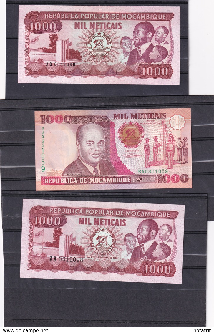 Mozambik 3  X 1000 Met  Different Design  All Unc - Autres - Afrique