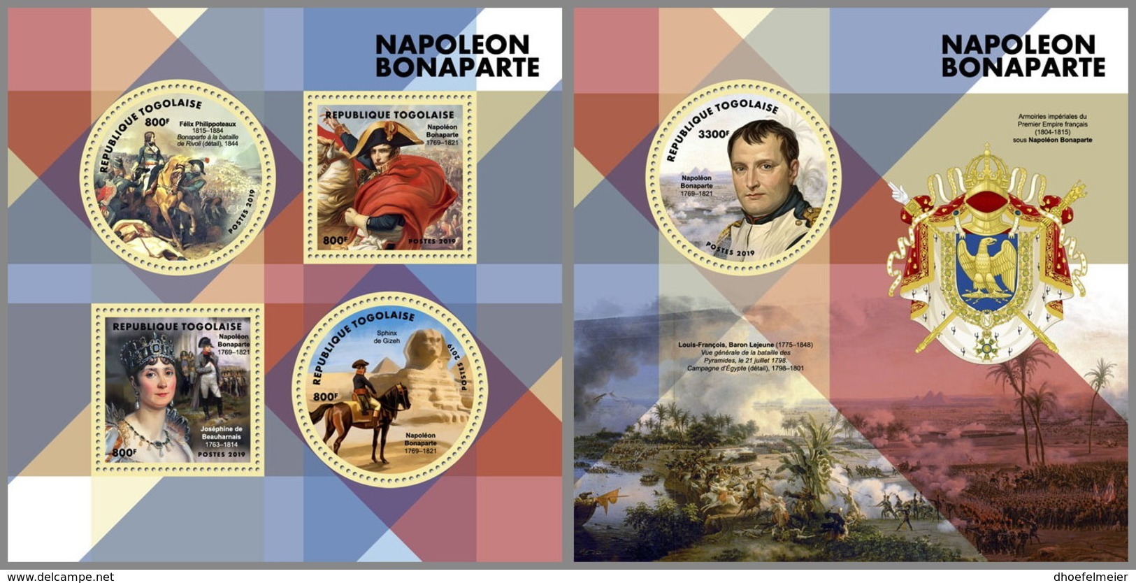 TOGO 2019 MNH Napoleon Bonaparte M/S+S/S - OFFICIAL ISSUE - DH1912 - Napoleon