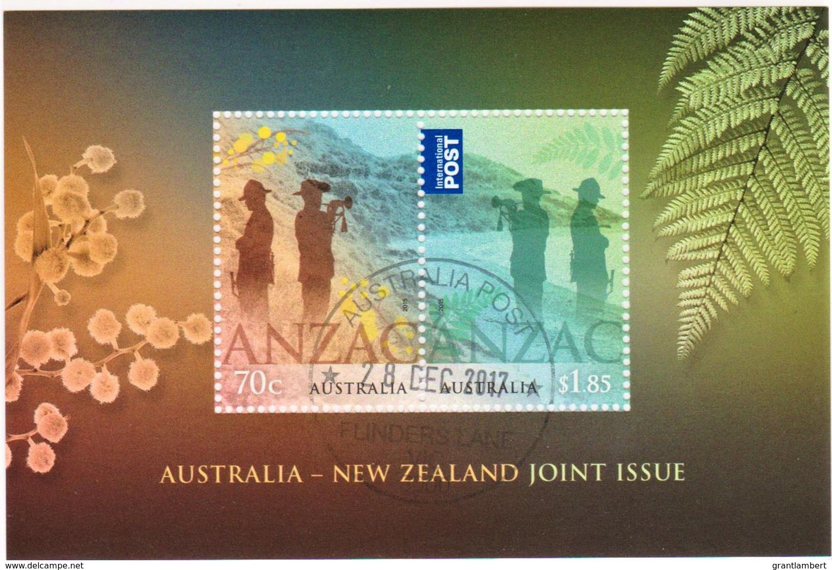 Australia 2015 ANZAC Day Joint Issue New Zealand Minisheet CTO - - Used Stamps