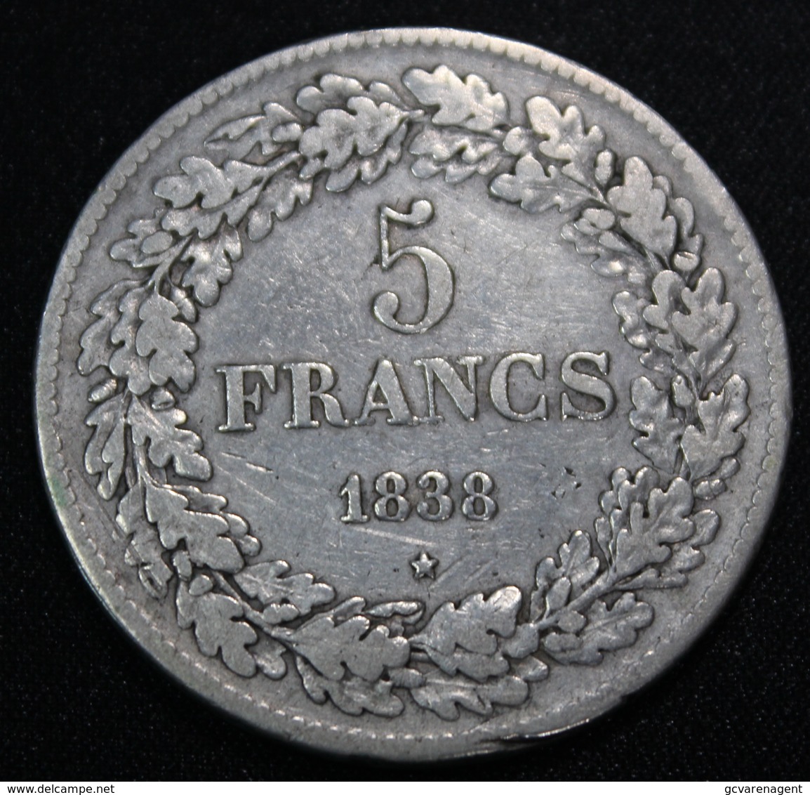 BELGIE 1838 LEOPOLD I IN HEEL  MOOIE STAAT  - POS  A -  ZIE 6 AFBEELDINGEN - 5 Francs