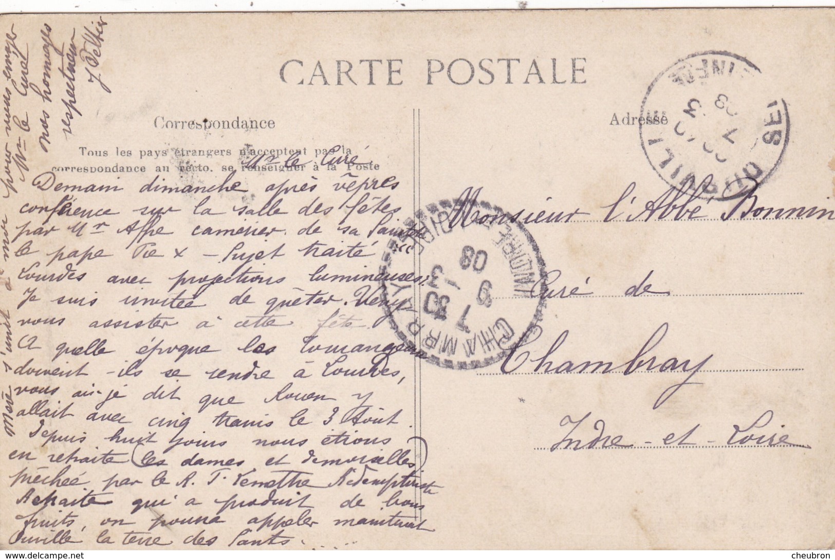 76. OURVILLE. CPA. LE CHÂTEAU D'ARANTOT. ANNEE 1908 + TEXTE - Ourville En Caux