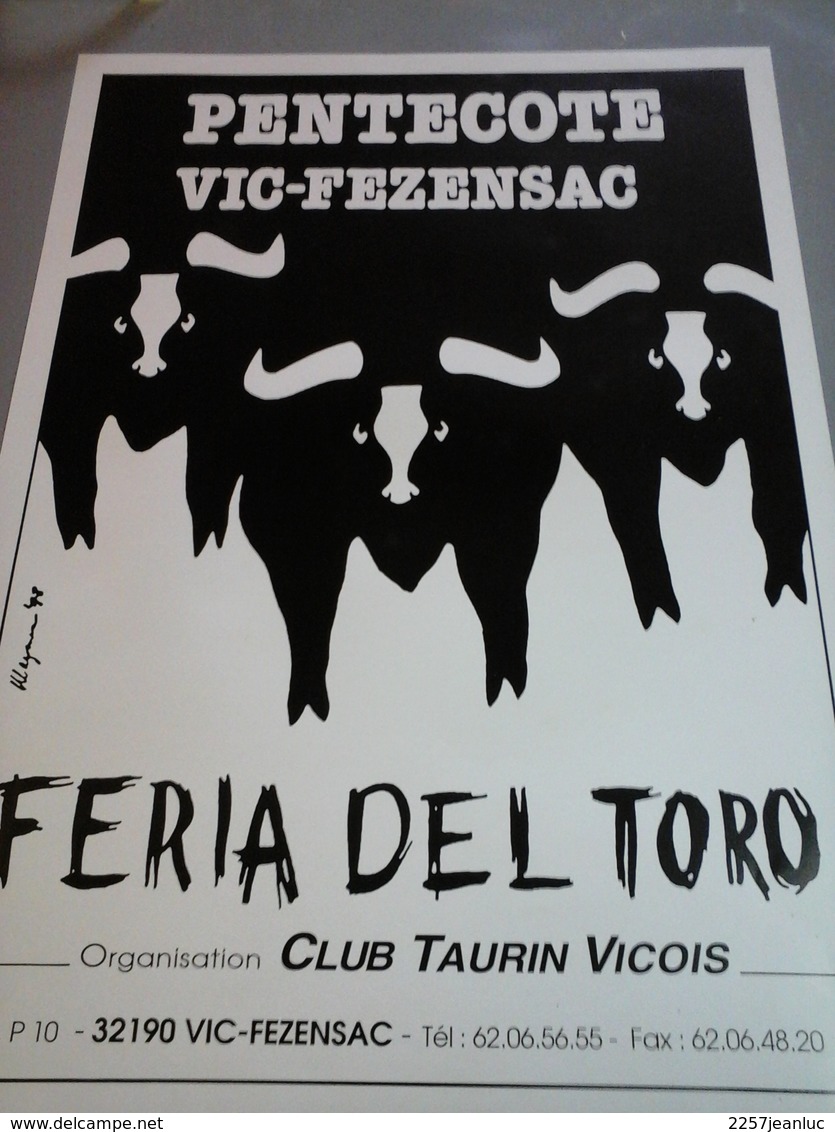 Affiche Pantecôte à Vic Fezensac Feria Del Toro - Manifesti