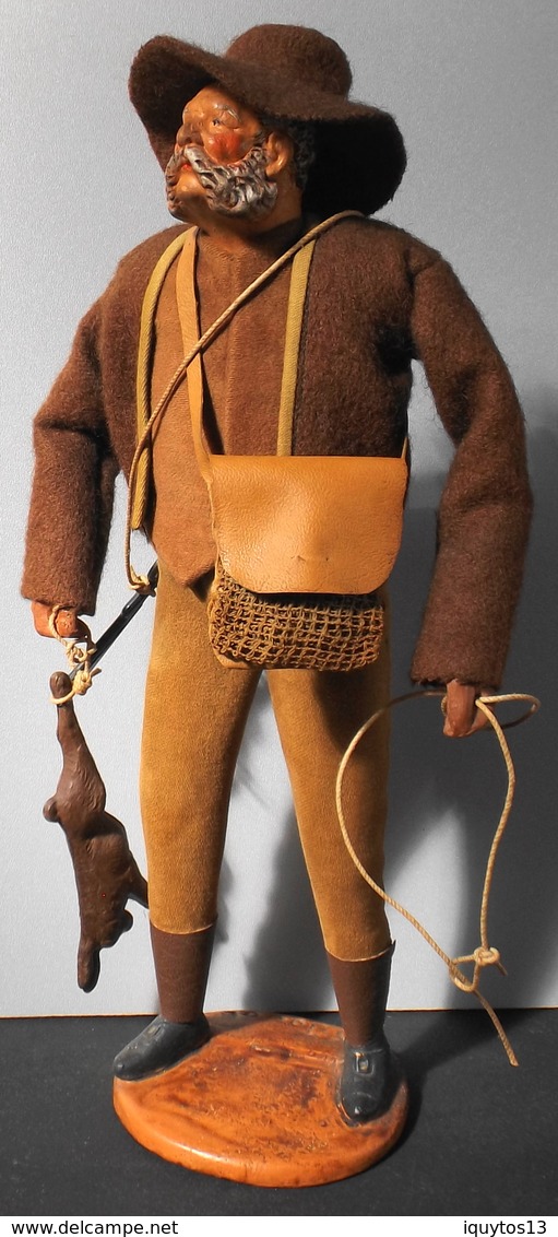 SUPERBE Et ANCIEN SANTON PROVENCAL " Le Chasseur" Signé : Simone JOUGLAS - Superbe ! Haut : 30cm - Parf. Etat - Art Populaire