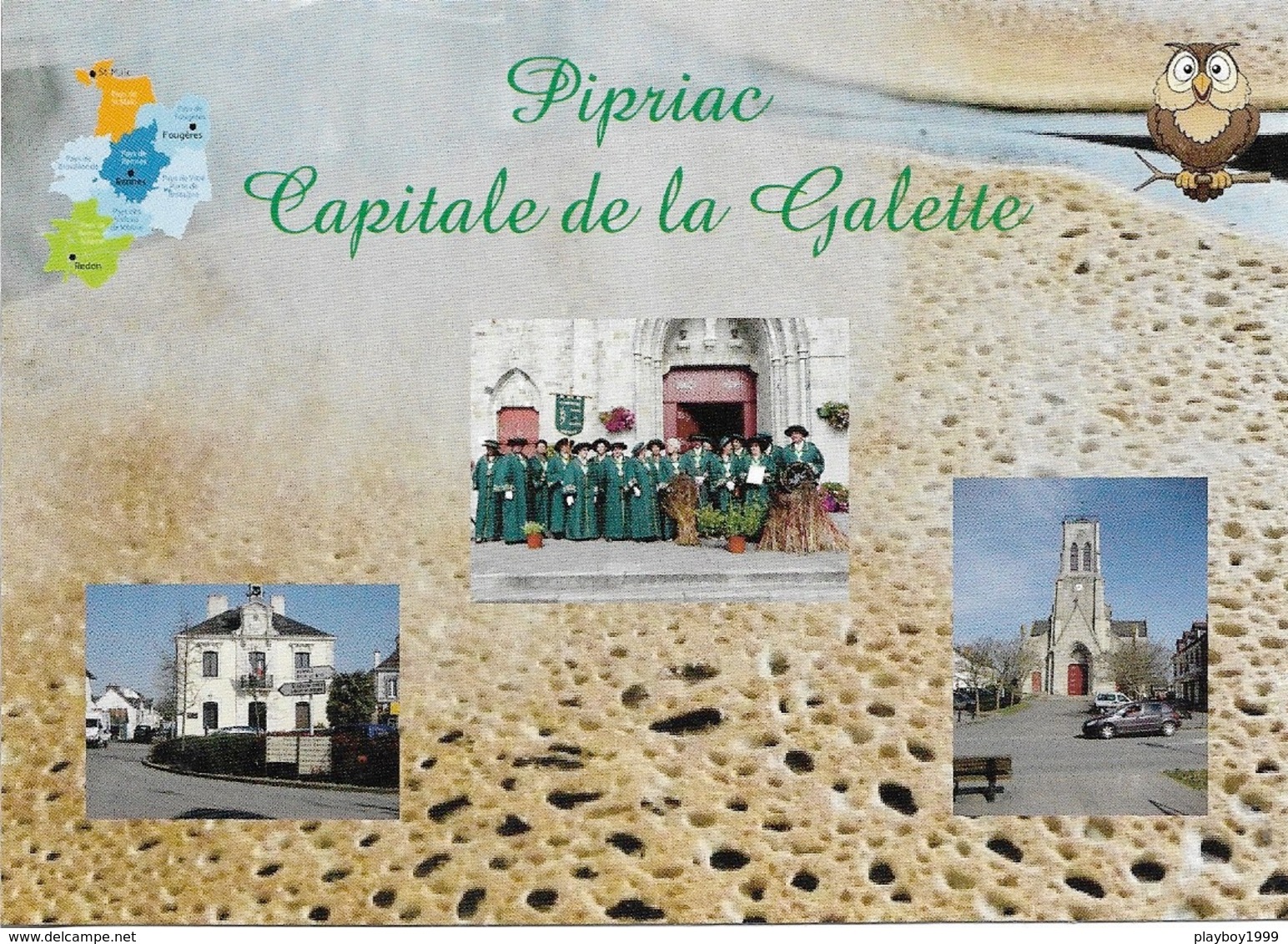 35 - PIPRIAC - Capitale De La Galette - Carte Géo De L'ille-et-Vilaine + 1 Chouette - 3 Vues - Cpm - Vierge - - Autres & Non Classés