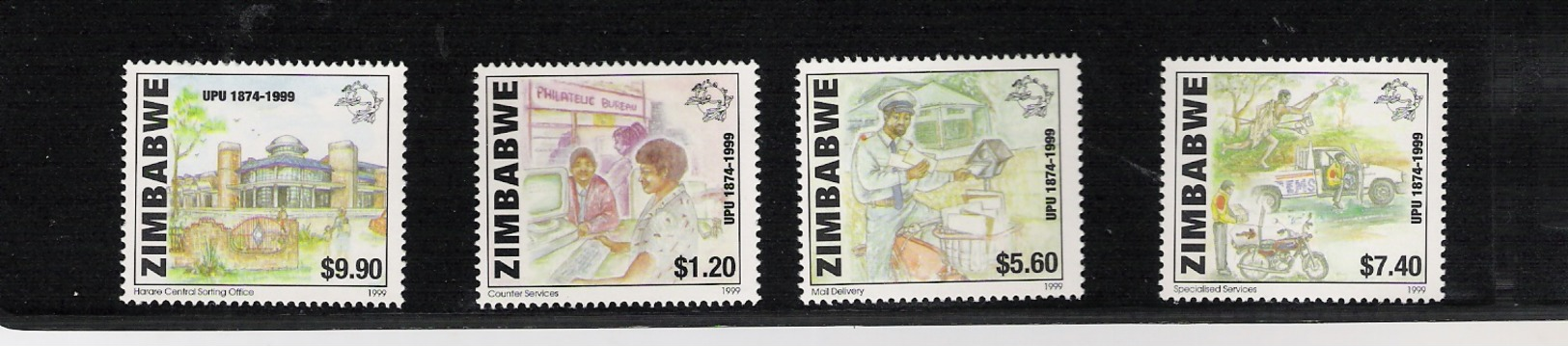 ZIMBABWE, 1999 UPU Centenary 4v  MNH - Zimbabwe (1980-...)