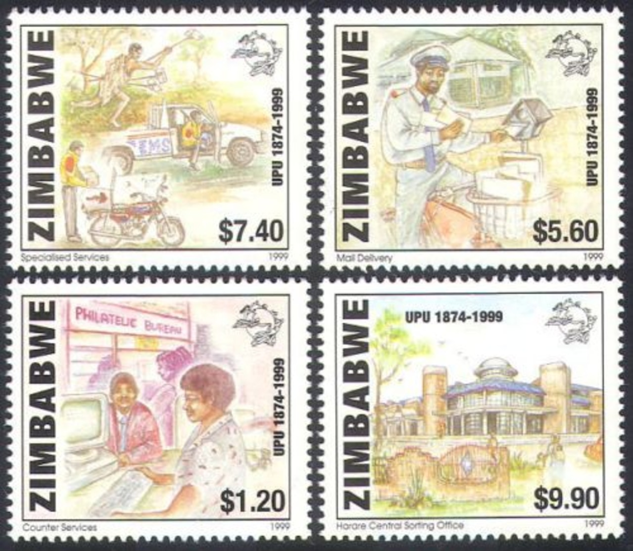 RHODESIA, 1974 UPU Centenary 4v  MNH - Rodesia Del Sur (...-1964)