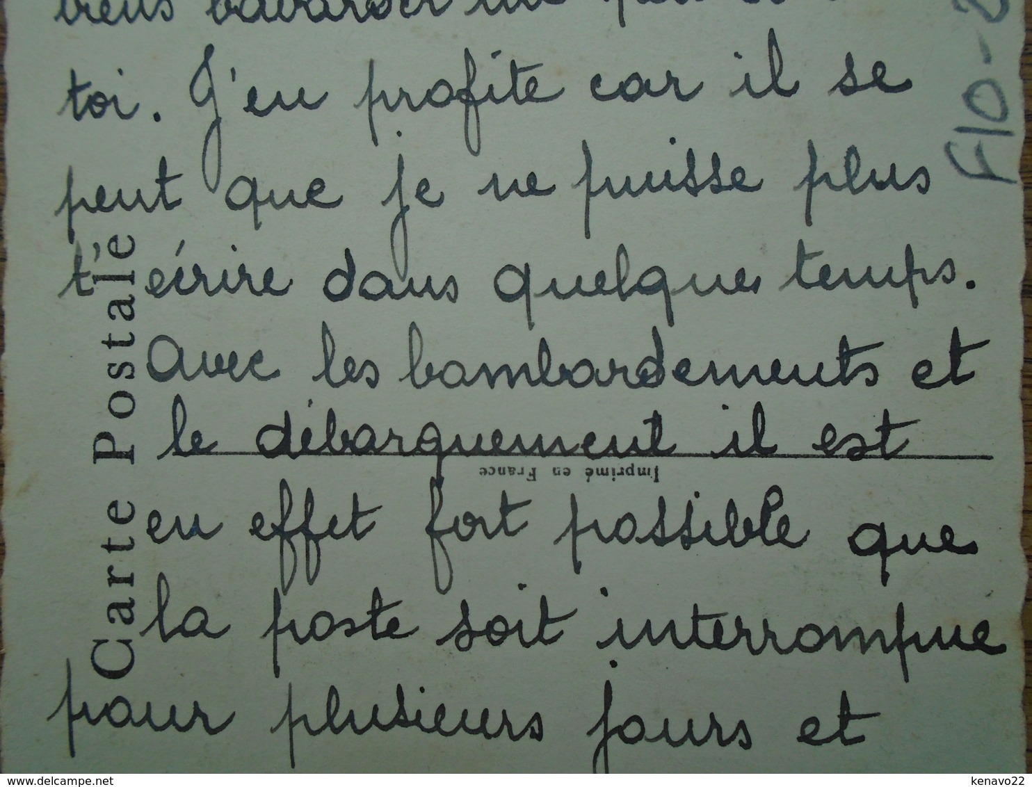 Carte Assez Rare écrite A Une Petite Fille , Le 8 Juin 1944 Et Qui Parle Du Débarquement De Normandie - Portraits