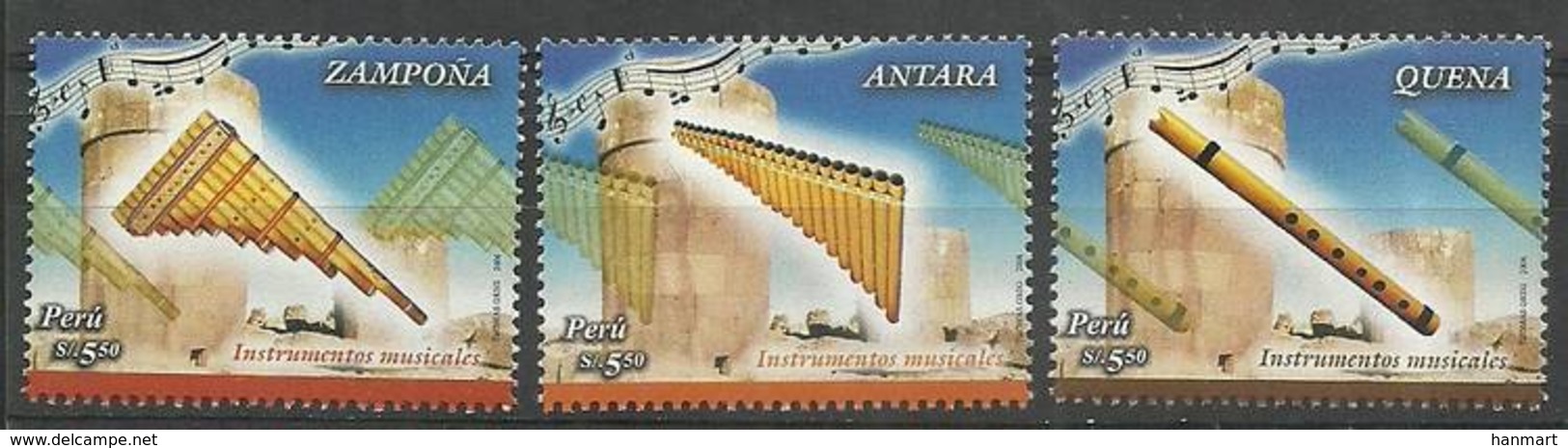 Peru 2007 Mi 2149-2151 MNH ( ZS3 PRU2149-2151 ) - Musique