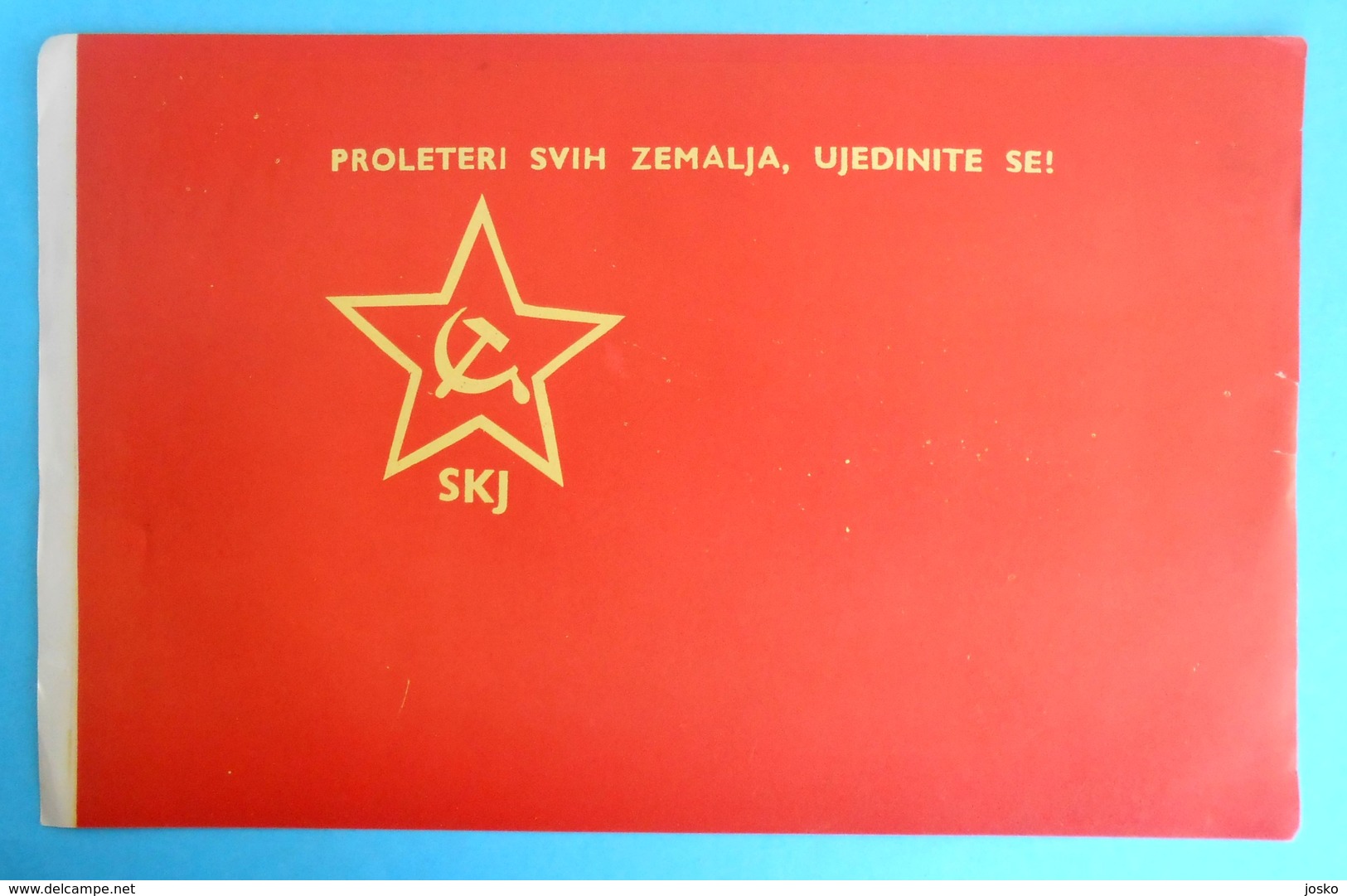 Ex YUGOSLAVIA - Original Vintage Paper COMMUNIST FLAG * Large Size * Drapeau Flagge Croatia Slovenia Bosnia Macedonia - Banderas