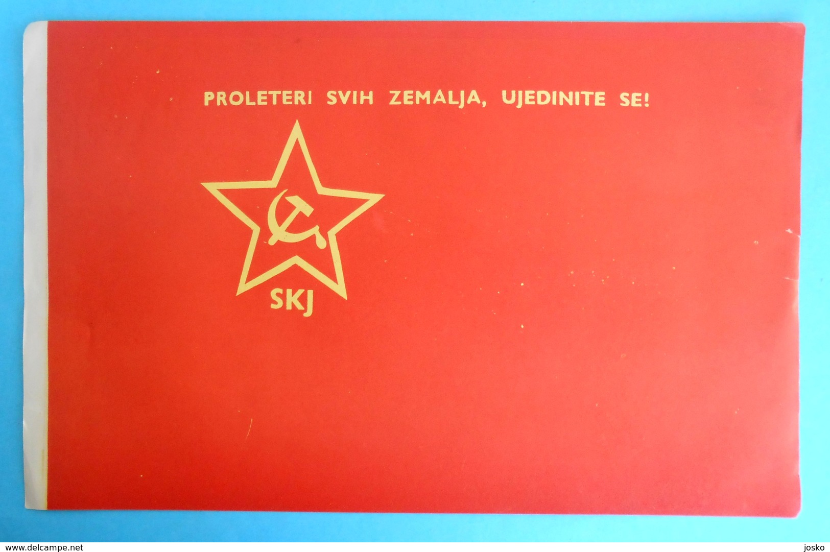 Ex YUGOSLAVIA - Original Vintage Paper COMMUNIST FLAG * Large Size * Drapeau Flagge Croatia Slovenia Bosnia Macedonia - Flags