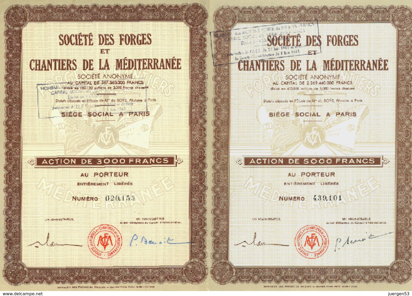 2 X Forges Et Chantiers De La Méditerranée S. A. - Schiffahrt