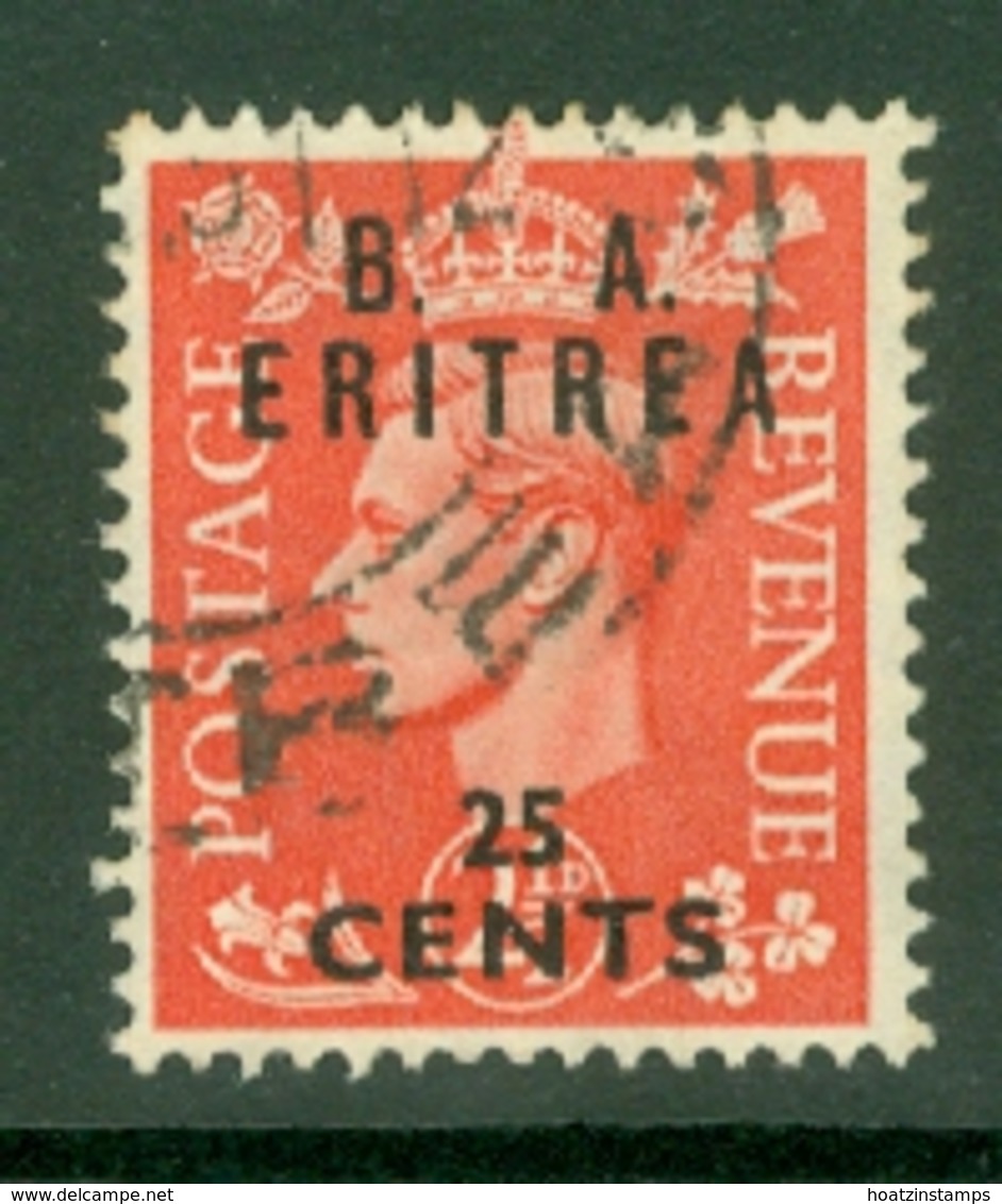 Eritrea: 1951   KGVI 'B. A. Eritrea'    SG E29    25c On 2½d     Used - Eritrea