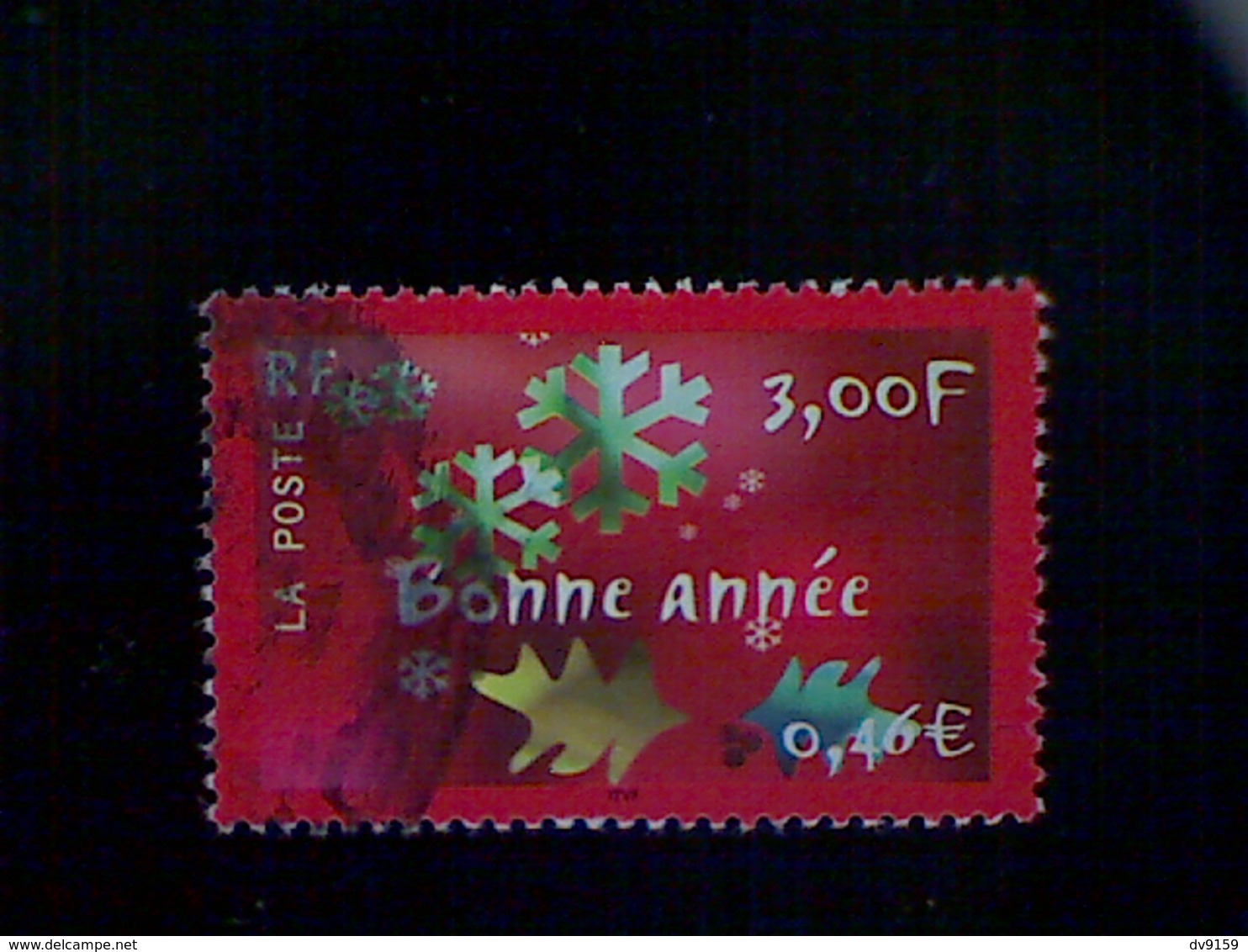 France, Scott #2794, Used (o), 2000, Holiday, Happy New Year, 3frs/.46€, Red - Used Stamps