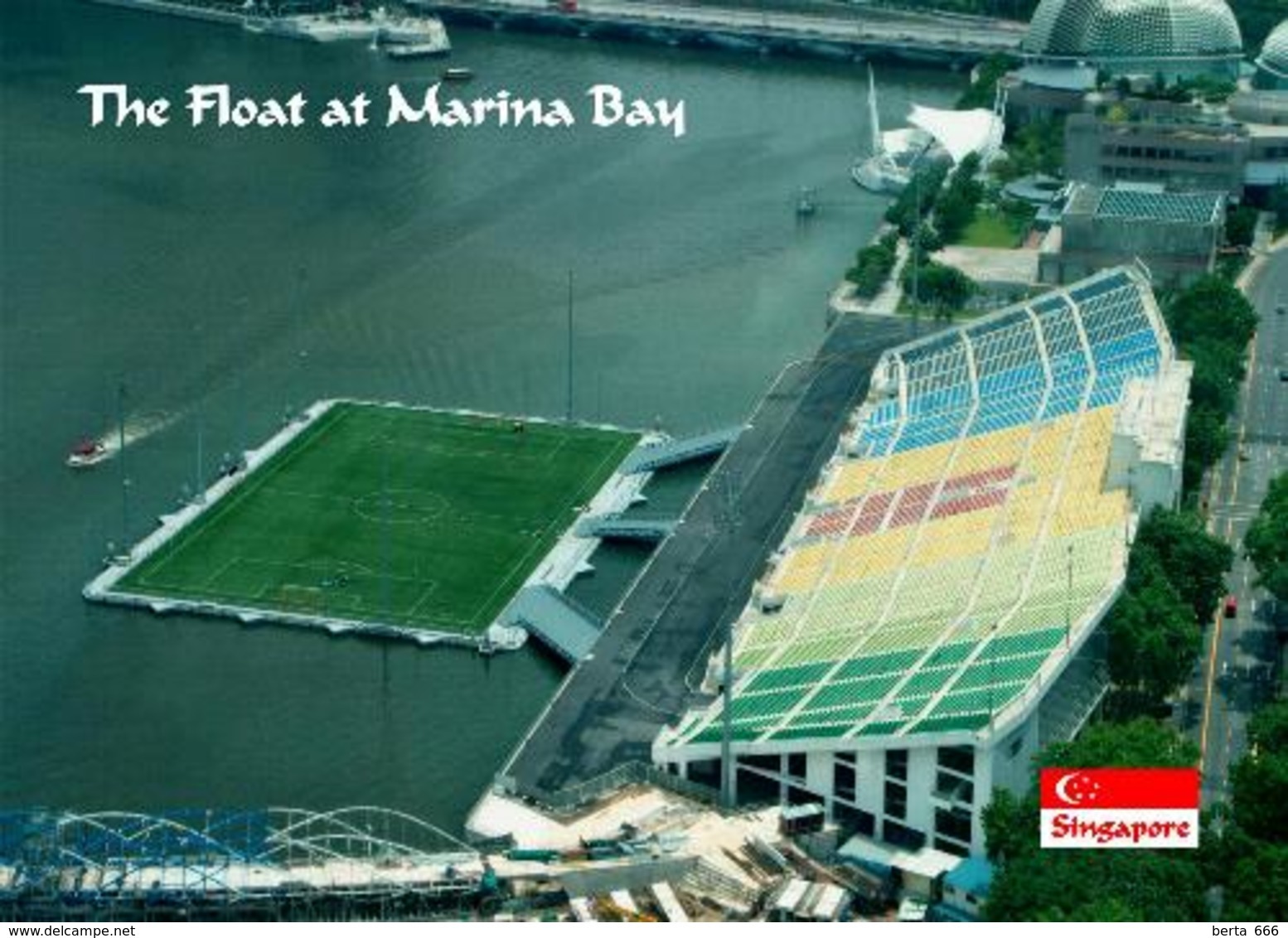 AK Singapur Stadion Singapore The Float At Marina Bay Stadium New Postcard - Football