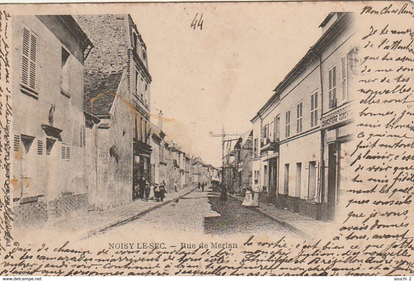 MO 6-(93 ) NOISY LE SEC - RUE DE MERLAN - ANIMATION - ECHAFAUDAGE - 2 SCANS - Noisy Le Sec