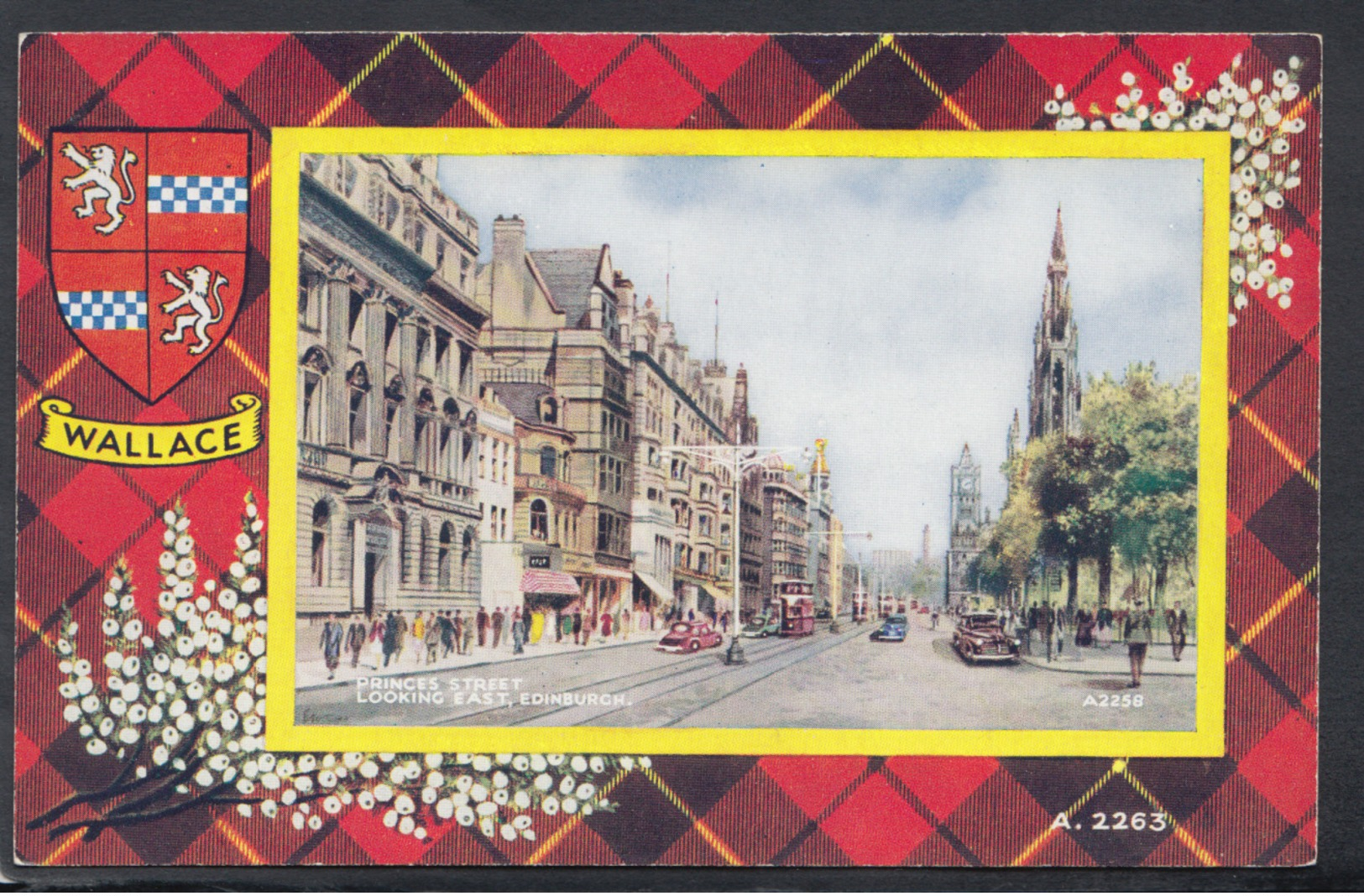 Scotland Postcard - Wallace Tartan - Princes Street Looking East, Edinburgh   DC1998 - Midlothian/ Edinburgh