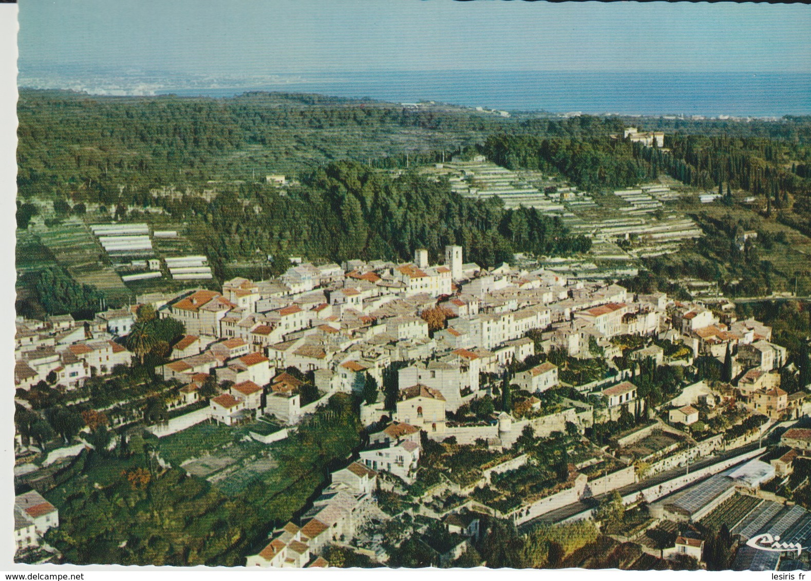 C.P. - PHOTO - BIOT - VUE GÉNÉRALE AÉRIENNE AVEC VUE SUR LA COTE ET LA MER - A. CI 565-114 - CIM - Biot