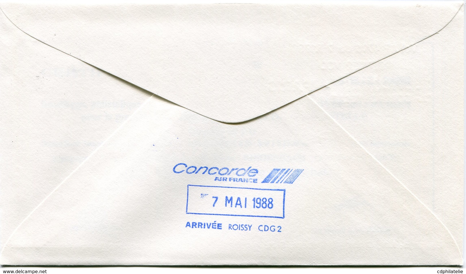 ENVELOPPE CONCORDE PREMIER VOL ST JACQUES DE COMPOSTELLE - PARIS DU 7-5-1988 - Concorde
